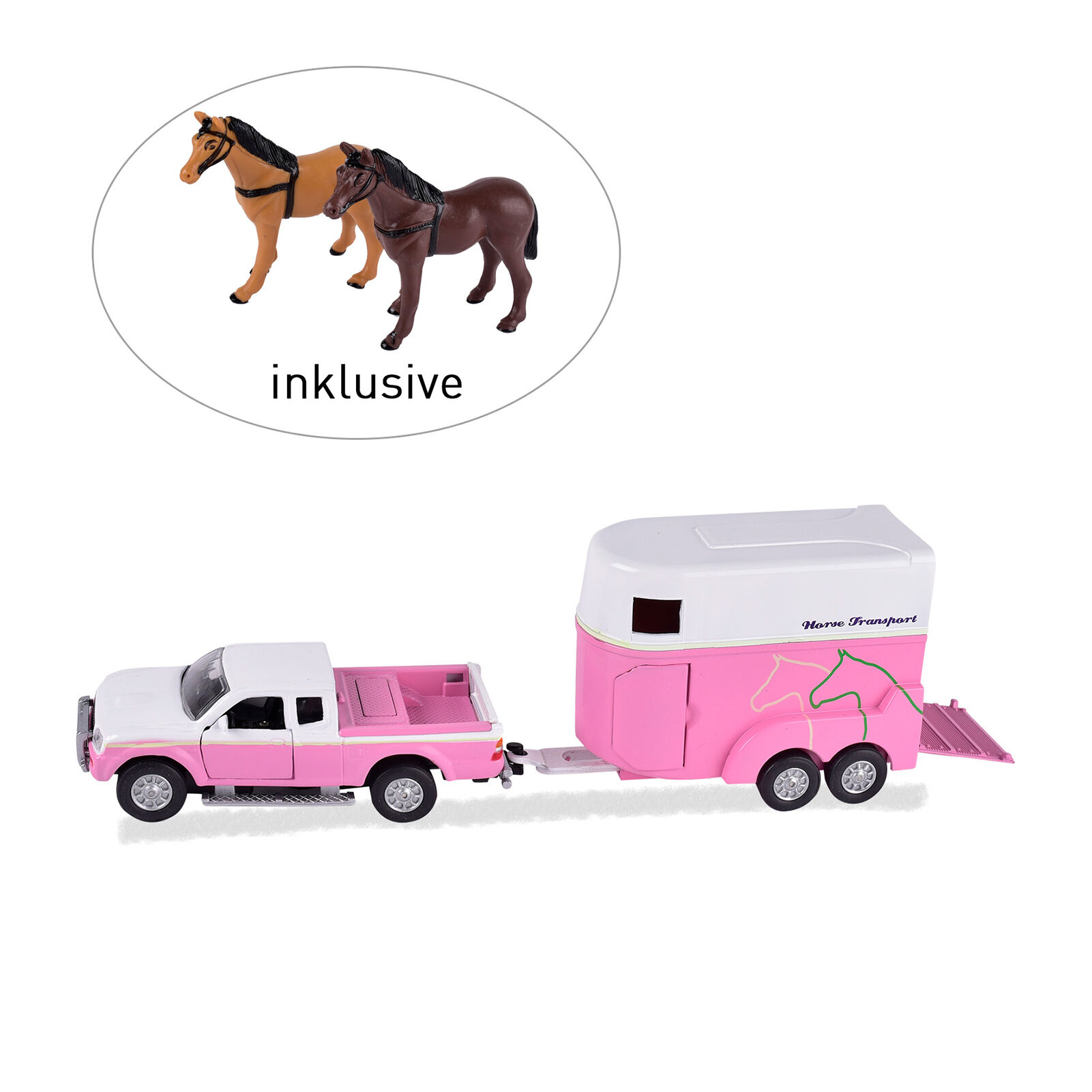 Pink truck and clearance horse trailer toy