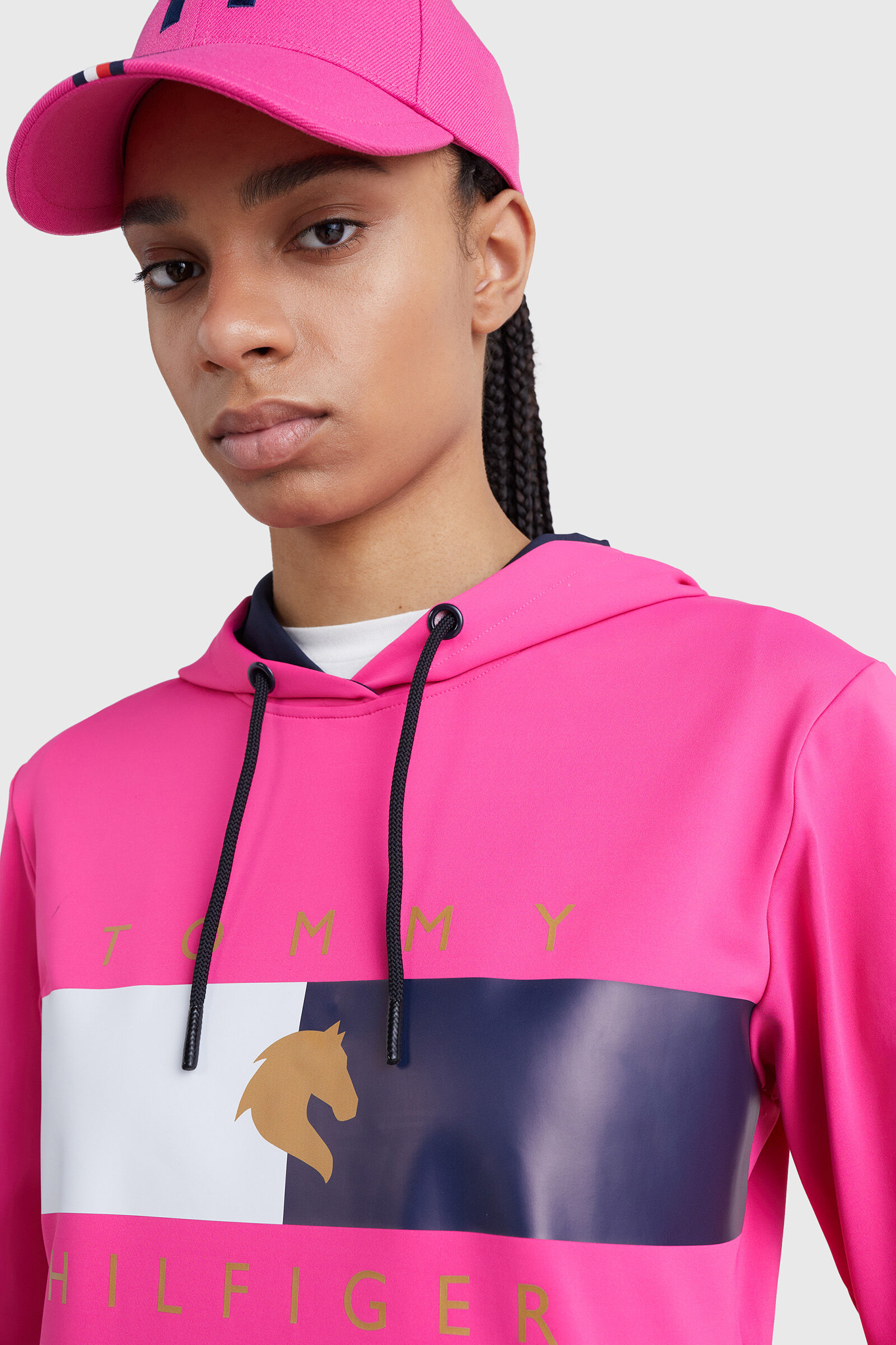 Tommy hilfiger sale pink hoodie women's