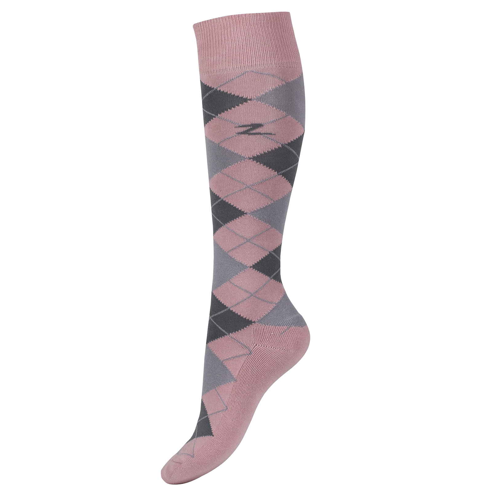 Calcetines de esquí X-Socks Rider 4.0 para mujer (gris piedra melange/rosa)  - Alpinstore